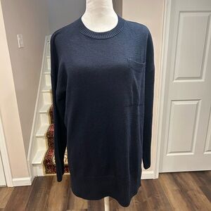 Banana Republic Women Dark Blue Crewneck Loose Fit Sweater